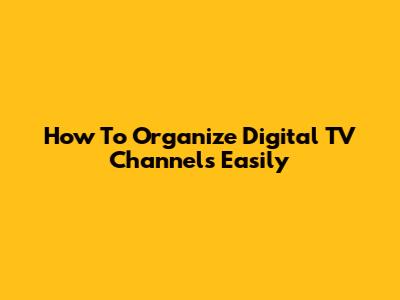 How To Organize Digital TV Channels Easily