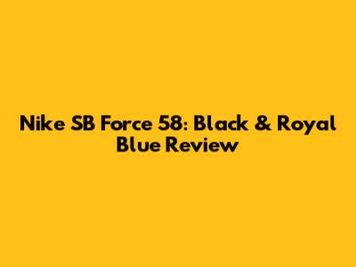 Nike SB Force 58: Black & Royal Blue Review